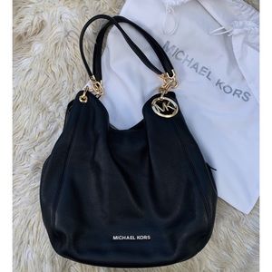 NWOT Michael Kors Fulton Black Leather Tote Large